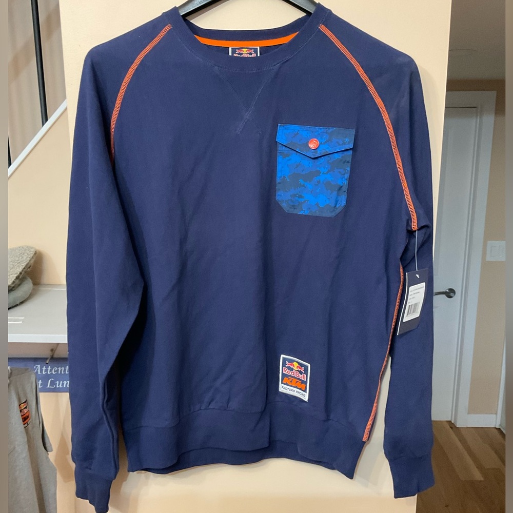KTM RED BULL Factory Racing sweatshirt. Blue. Large . NWT .